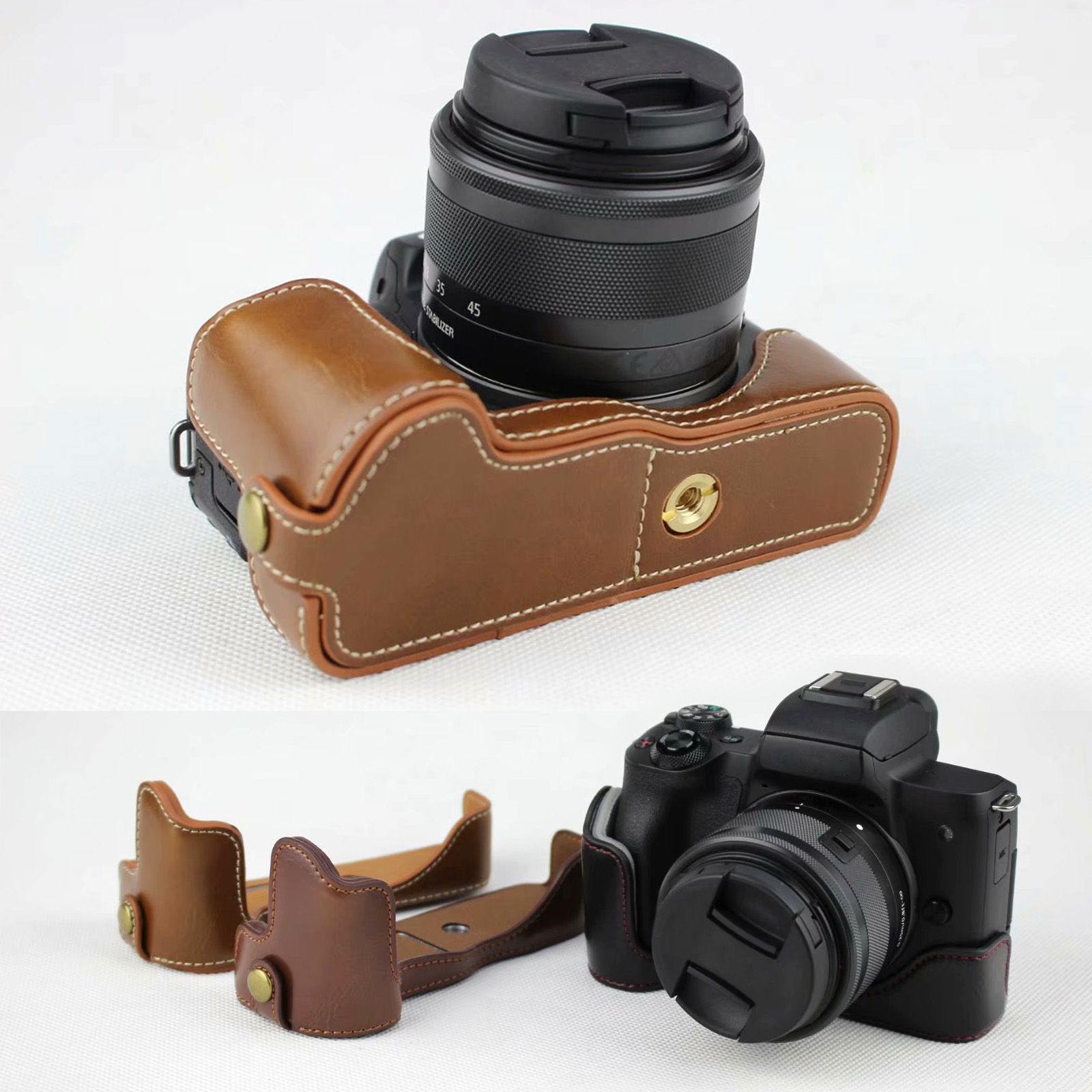 حافظة جلدية لحماية نصف حافظة ل - مراجعة Canon Camera Eos M50 Mark Ii وسعره